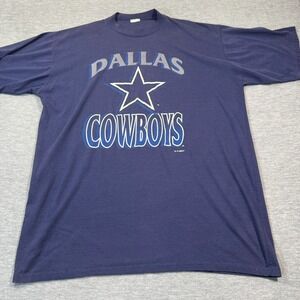 Vintage Dallas Cowboys Shirt Men XXXL Blue NFL Graphic Tee 90s Single USA Made